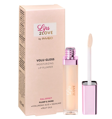 Błyszczyk powiększający usta, balsam Lips2love VOLU-GLOSS - Transparentny