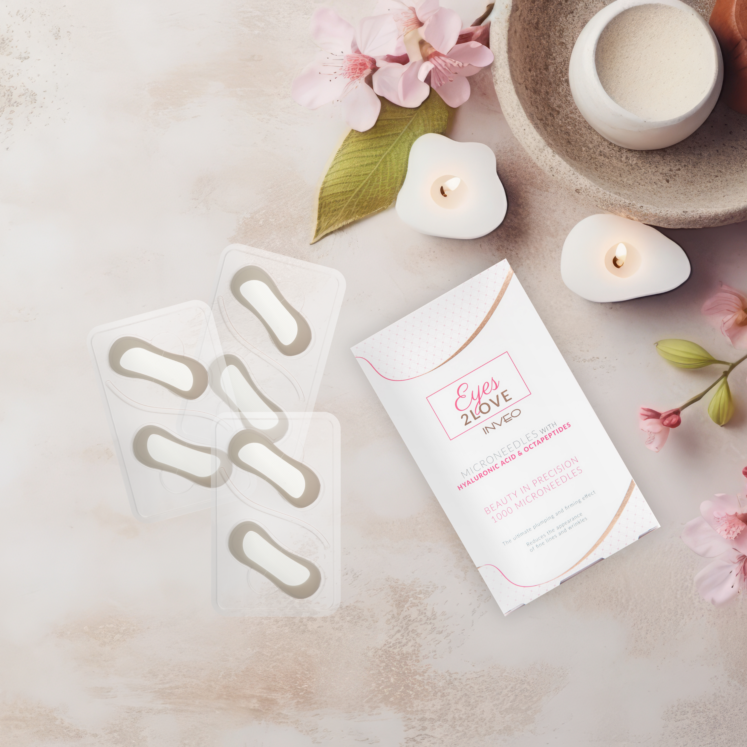 Eyes2Love under-eye patches with hyaluronic acid and octapeptide microneedles – 3 sets